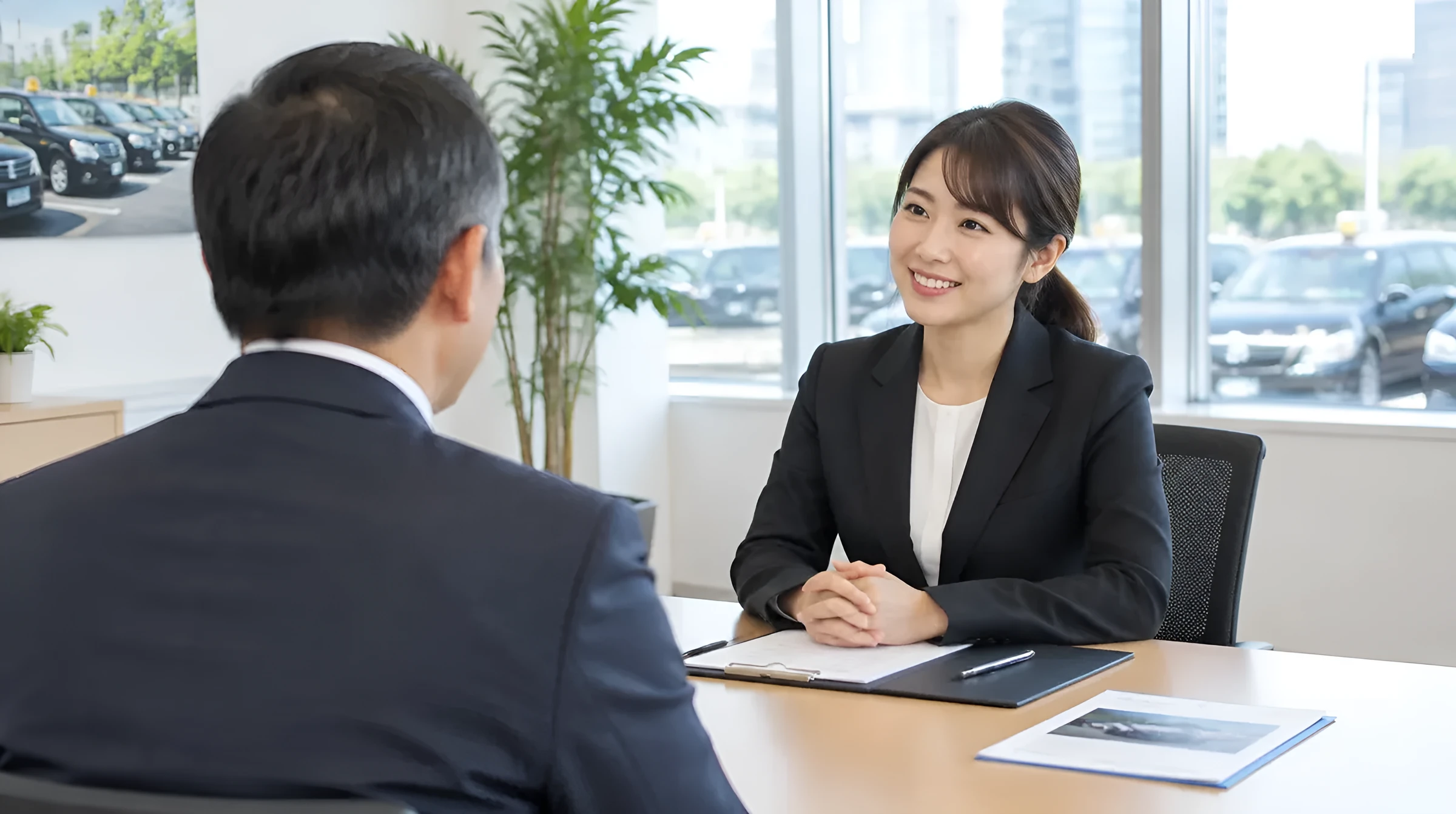 面接で向かい合って話している様子（イメージ）